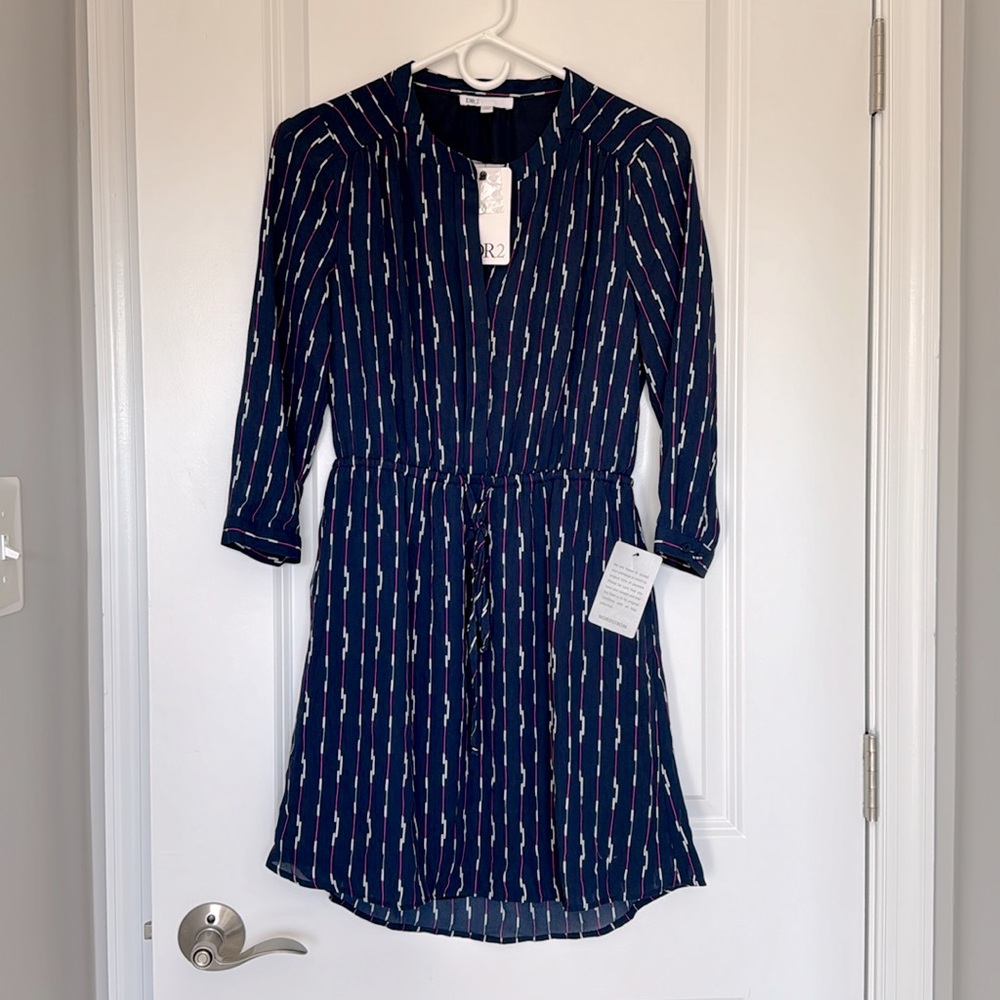 DR2 Women Indigo Navy 3/4 Sleeve Dress (XSP)